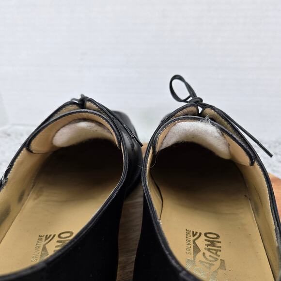 Salvatore Ferragamo Mens 10.5B Lavorazione Originale Black Split Toe Dress Shoe